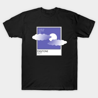 VERY PERI PANTONE Color. The moon behind the clouds(flat) T-Shirt